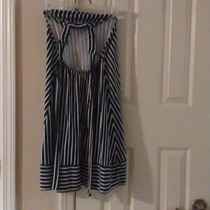 STRIPPED HALTER TOP DRESS IN SMALL